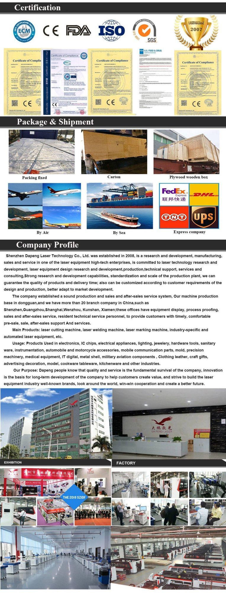Dapeng Laser 30W 60W 20W Enclosed Fiber Laser Marking Machine