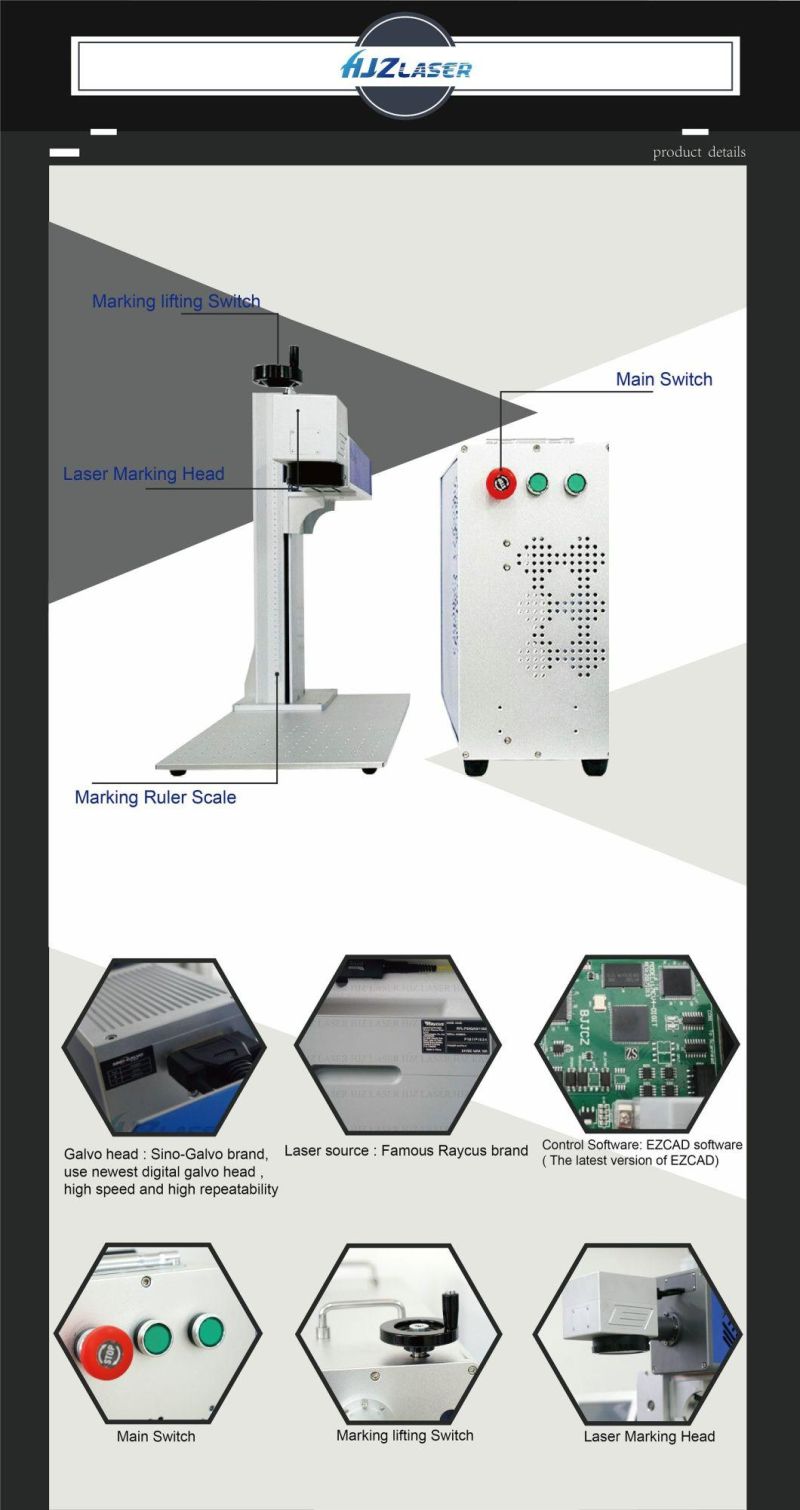 Mini Copper Metal Fiber Laser Marking Equipment Printing Machine