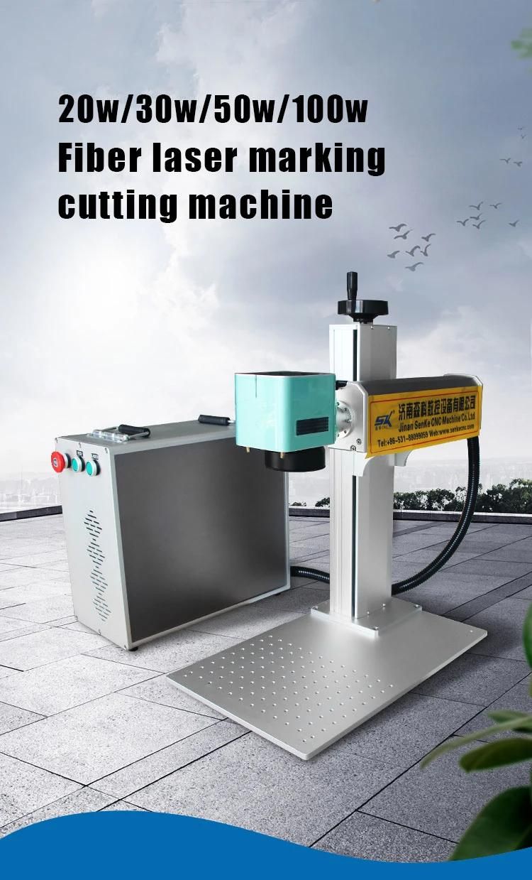 Raycus 20W 50W 100W Mopa Color Metal Plastic Laser Engraver Marker Ss Fiber Laser Engraving Machine with Rotary