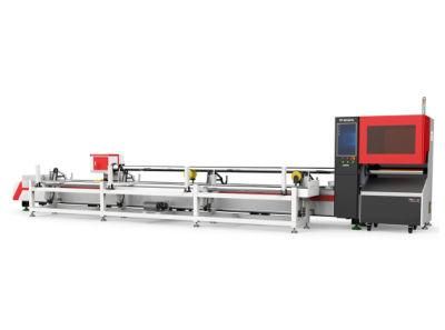 High-Preision CNC Metal Tube Pipe Fiber Laser Cutter with Auto Feeder
