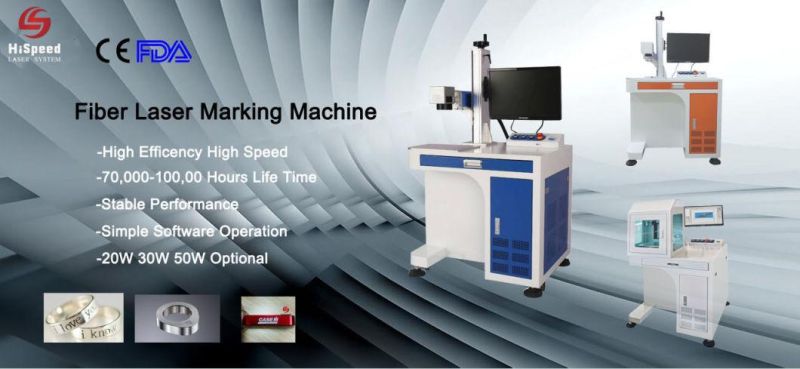 Hispeed 20W/ 30W/50W Fiber Laser Marking Machine/Laser Engraving Machine for Metal