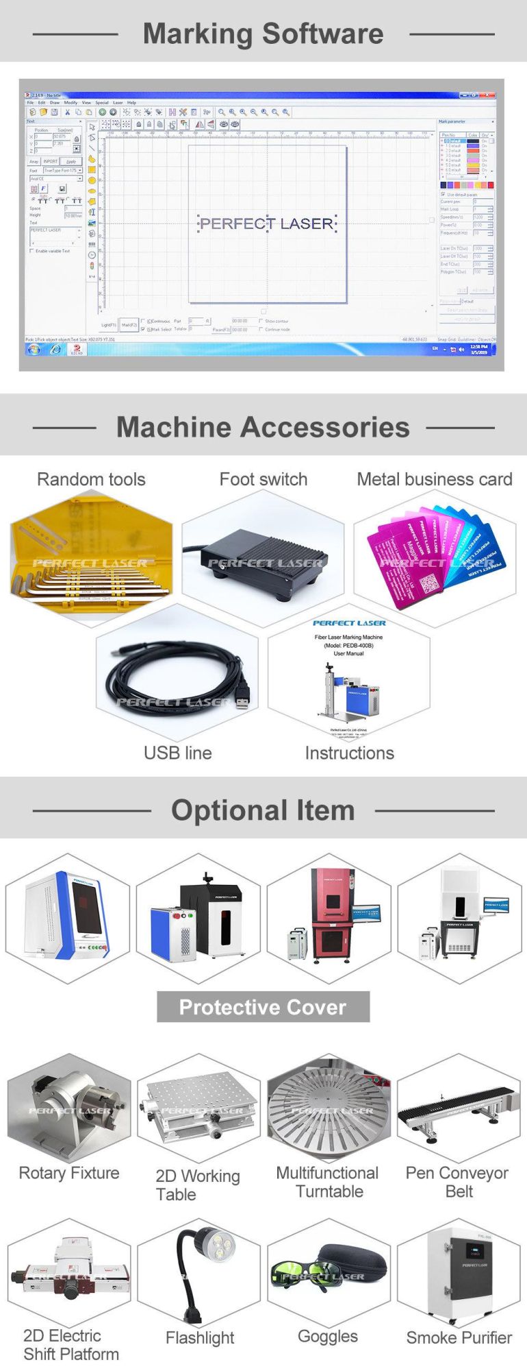 20W 30W 50W Portable Mini Fiber Laser Marking Machine for Ear Tag Plastic