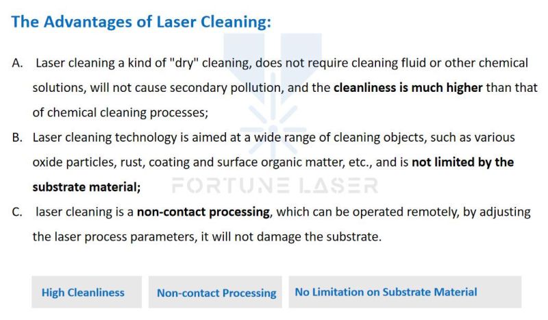 Fortunelaser 100W 200W 500W 1000W Mini Laser Rust Removal Machine System Industry Price Cleaner Laser Cleaning Machine