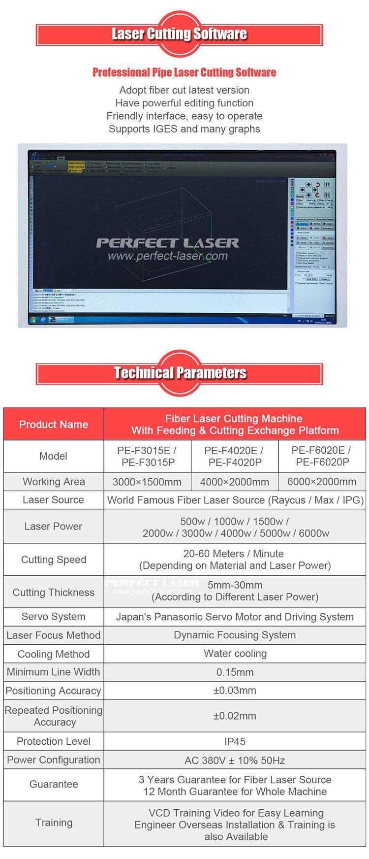 Sheet Metal Fiber Laser Cutting Machine with Exchange Platform