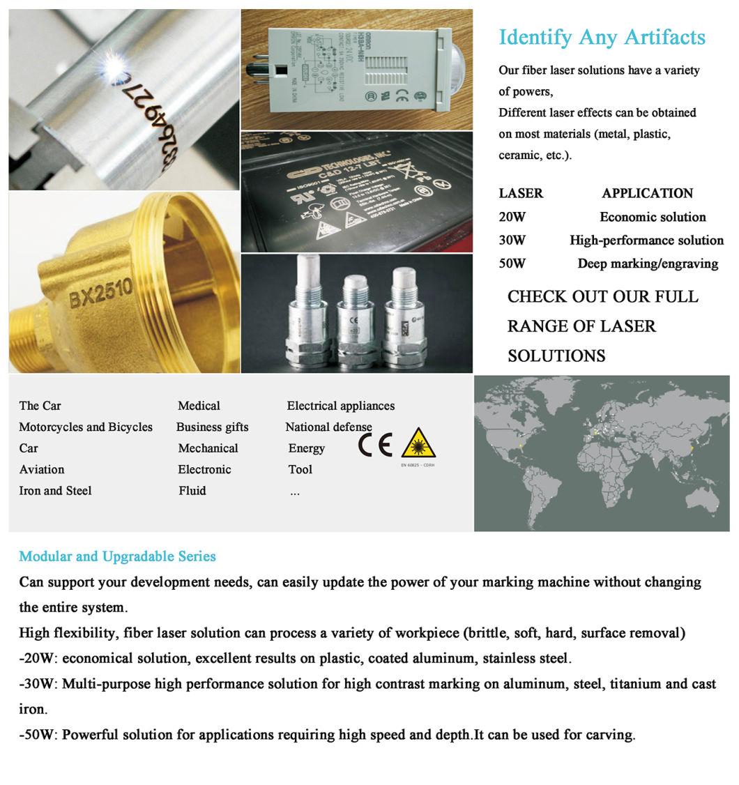 Genuine 20W / 30W / 50W Fiber Marking Machine with Computer Including Software