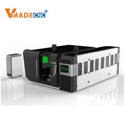 4000W 6000W Closed CNC Fiber Laser Cutting Machine with Exchange Table and Cover