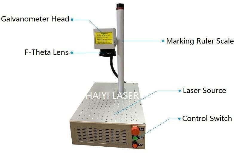 Portable Mini 30 Watt Fiber Laser Marking Machine Metal Nameplate Laser Marker