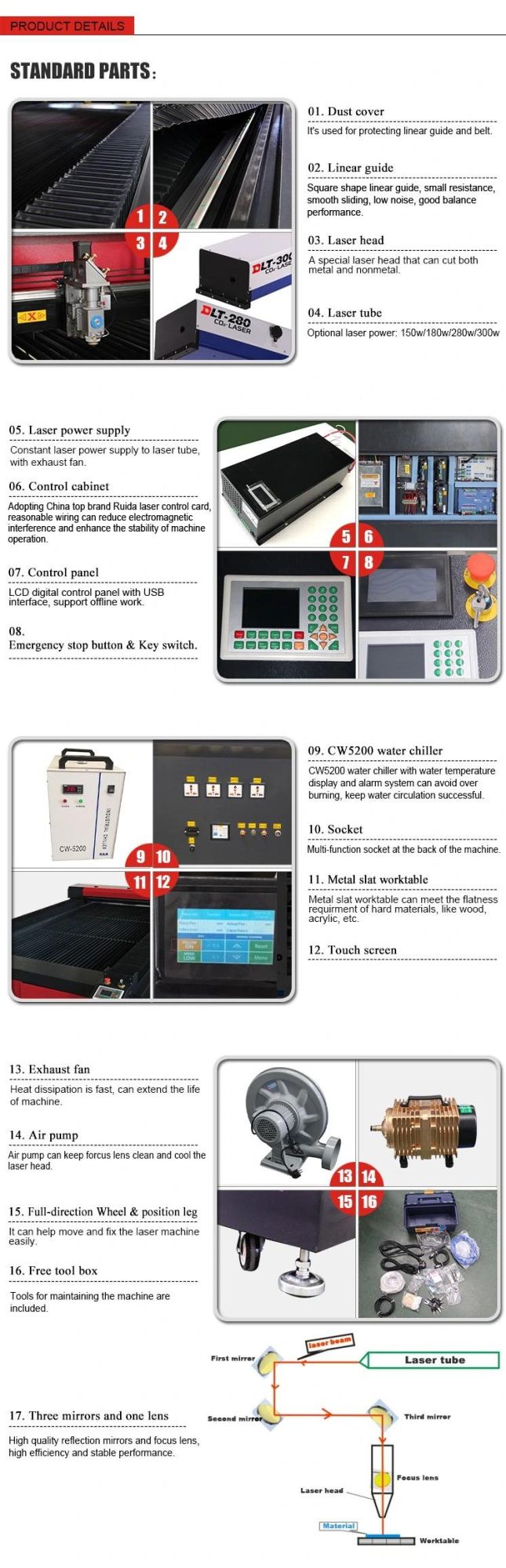 1325 1530 Stainless Steel Metal CO2 Laser Cutting Machine Cutter