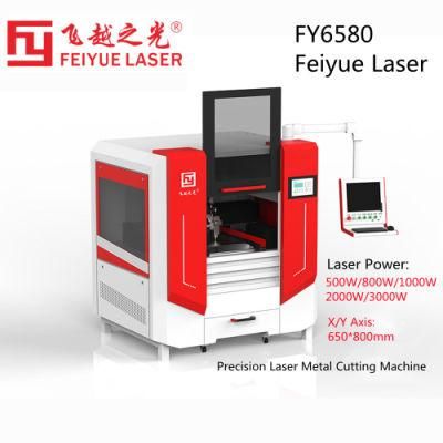 Fy6580s Laser Metal Cutting Machine Price Feiyue CNC Machinery Jewelry Aluminum Copper Titanium Ss Stainless Steel Metal Cutting Laser Machine