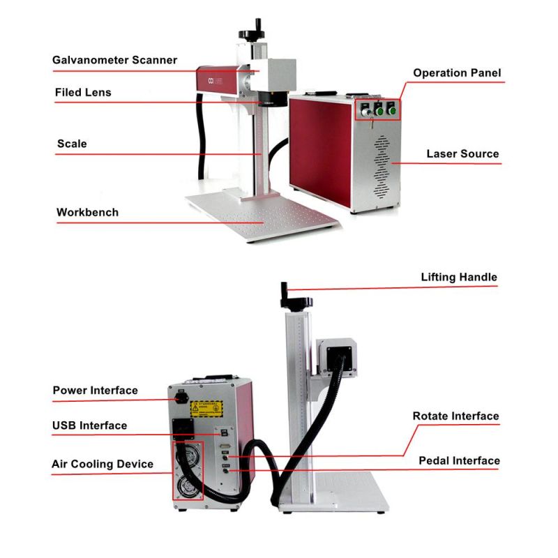 30W Raycus Fiber Laser Full Enclosed Fiber Laser Marking Machine for Metal Deep Engraving and Cutting