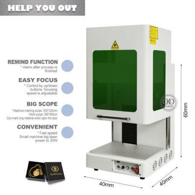 30kg Mini Enclosed Automatic Focusing Laser Logo Engraveron Metal