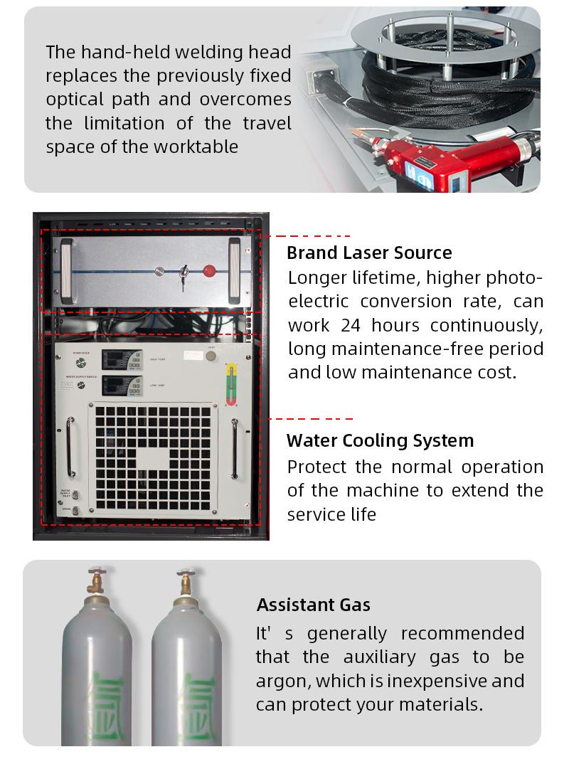 High Efficiency Handheld Fiber Laser Welding Machine Weld 3mm Carbon Steel Sheet