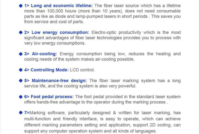 Online Fly Fiber Laser Marking Machine for Metal with LCD Touch Screen