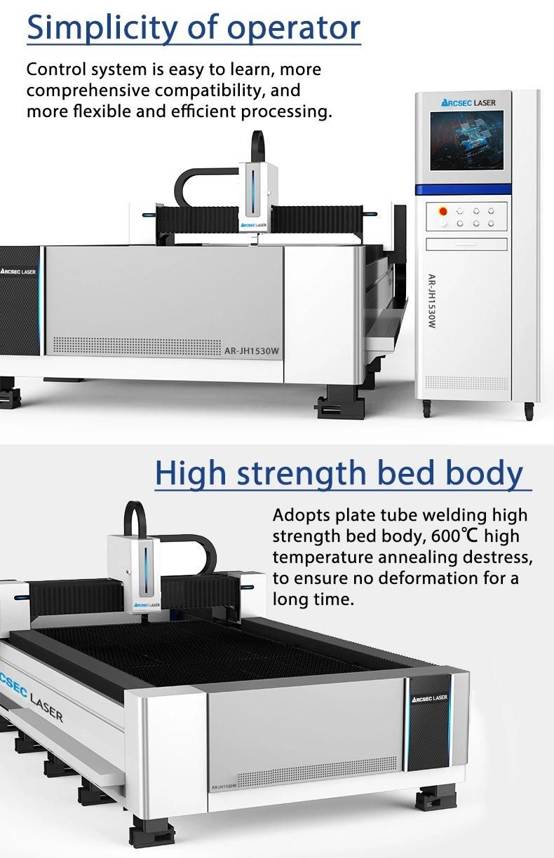 2000W 4000W 6000W Fiber Laser Cutting Machine with Double Exchange Working Table