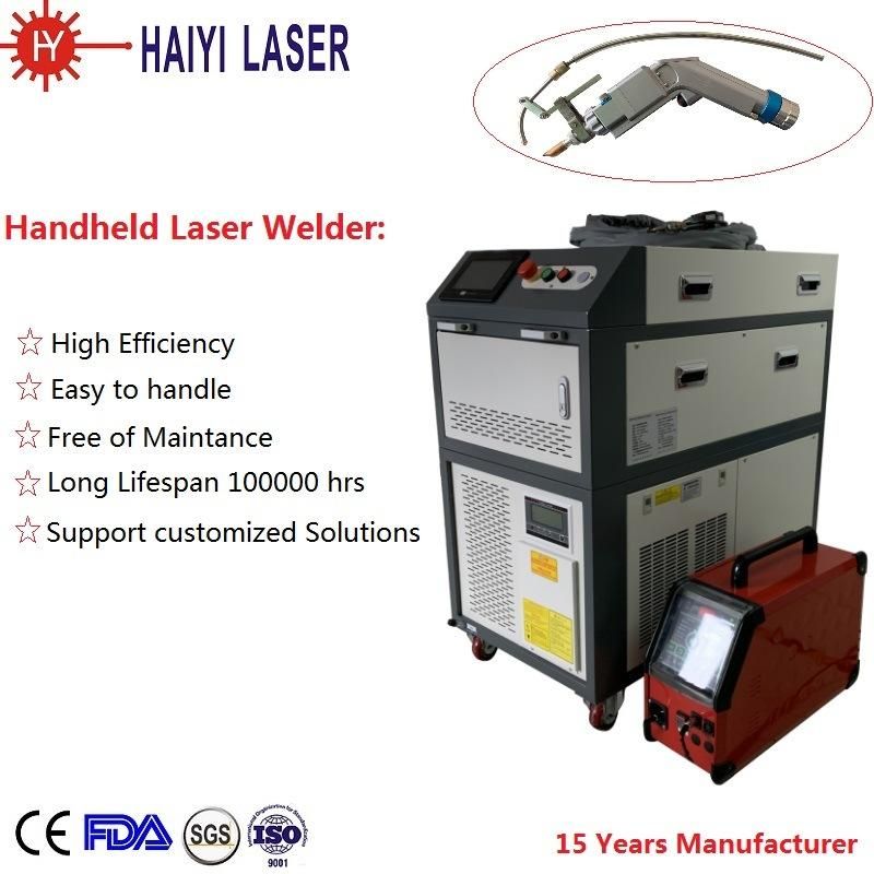 1500W Hand-Held Laser Welder for Welding Bright Stainless Steel Plate