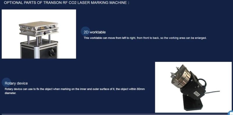 Hot CO2 Laser Marking Machine for Nonmetal Logo Printing 80W