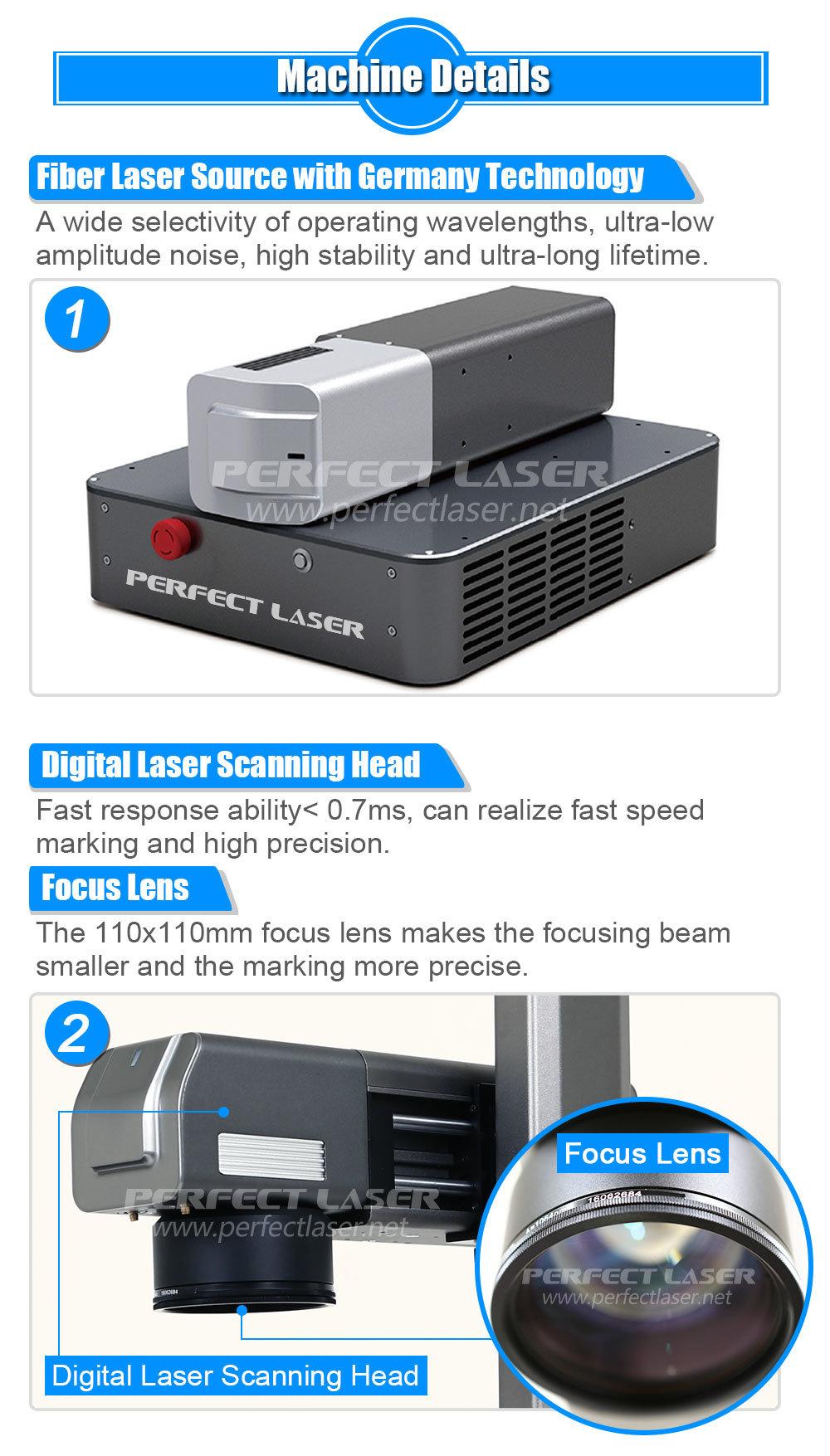 Perfect Laser-20W 30W 50 Watts Portable/Handheld Mini Desktop Small Metal Stainless Steel Ipg/Mopa/Raycus/Max/Jpt Fiber Laser Marker Engraving Marking Machine