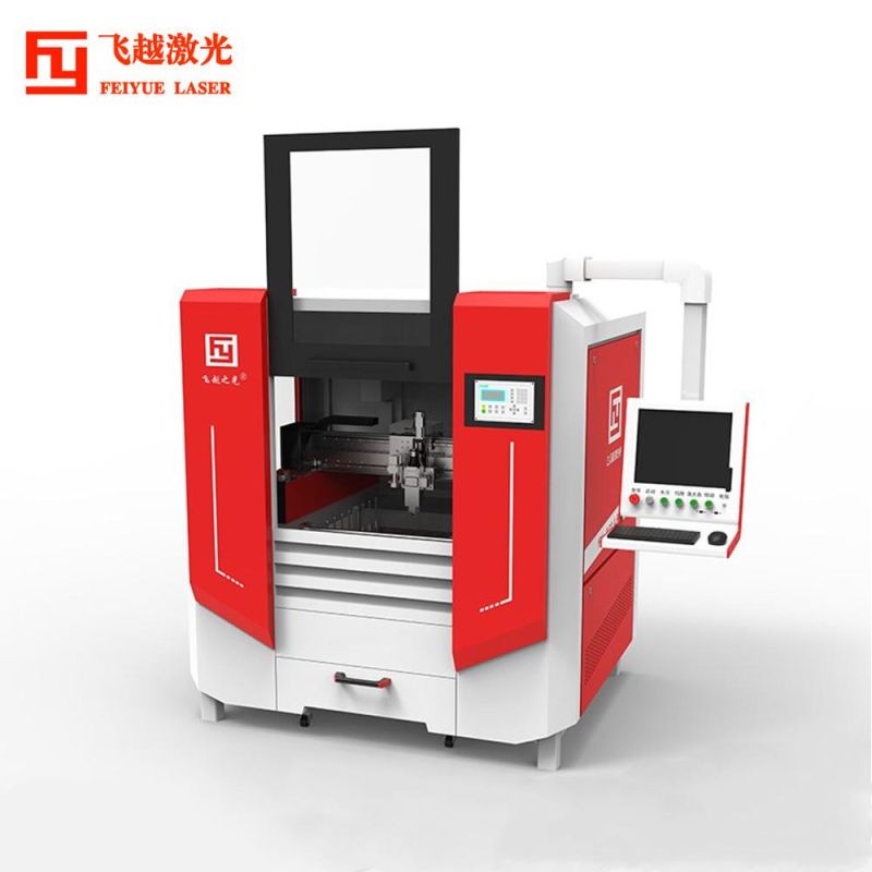 Fy4050A Feiyue Jewelry Fiber Laser Cutter Machines Industrial CNC High Precision Ss Gold Stainless Steel Plate Aluminum Copper Sheet Metal Laser Cutting Machine