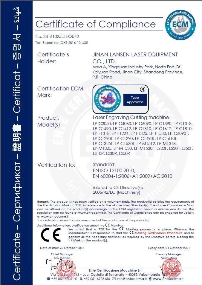Hot Sale Jinan CO2 Laser Machine 1610 with CCD Camera