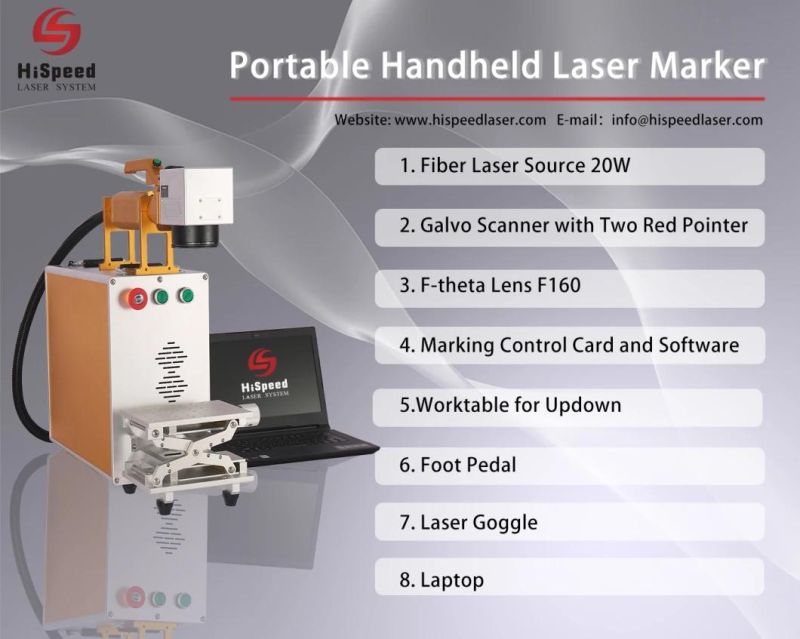 Mini Portable Handheld Fiber Laser Engraving/Cutting/Marking Machine for Metal, Watch, Key, Knife, Pen Plastic