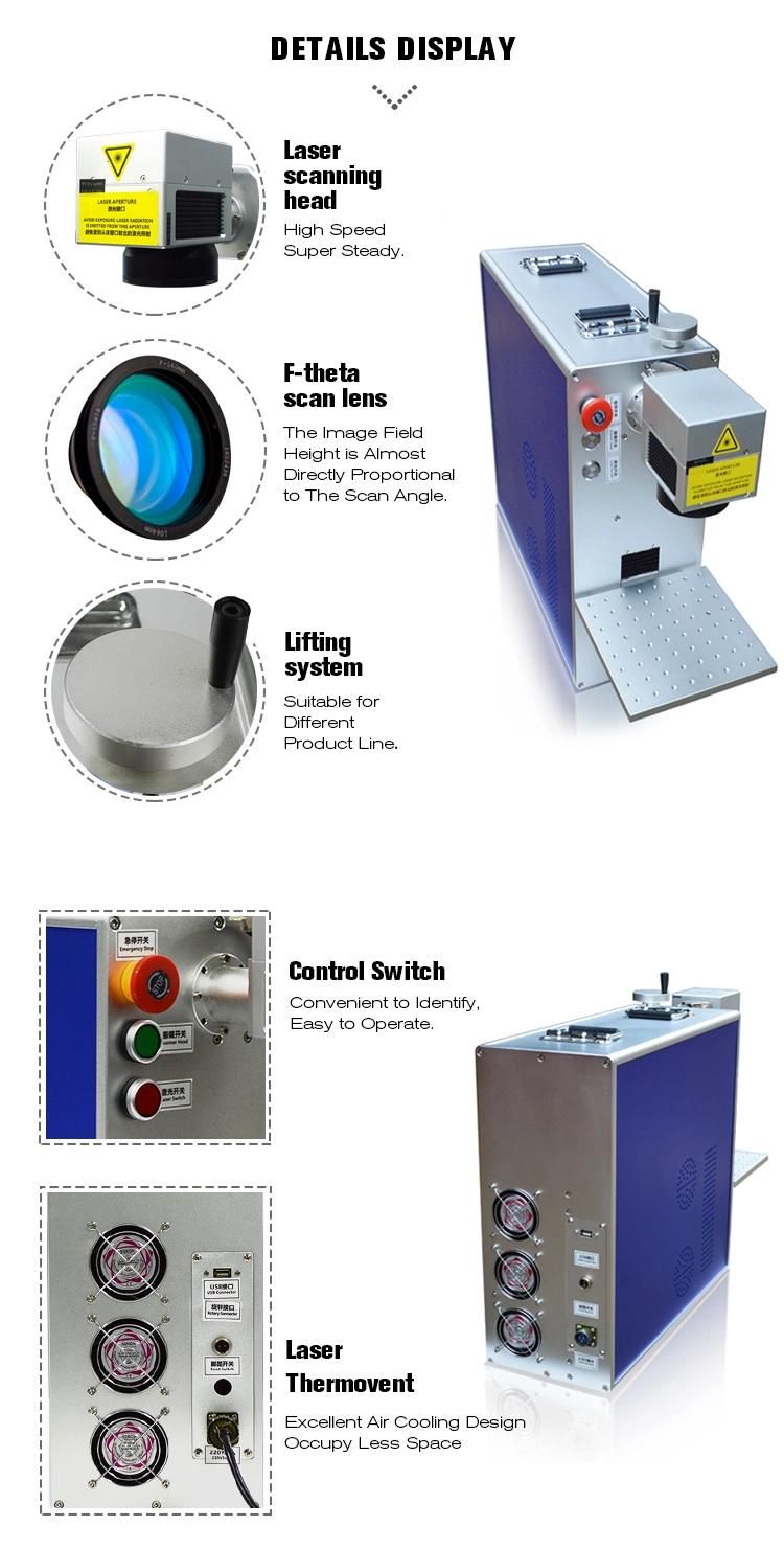 Dongguan 20W 30W Latest Design Ultra Mini Fiber Laser Marking Machine for Bird Ring/Electronic