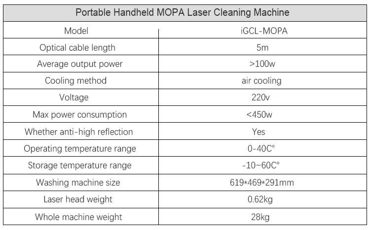 Mini Type Laser Rust Removal Machinery 100W Mopa Small Portable Rust Remover Fiber Laser Cleaning Machine