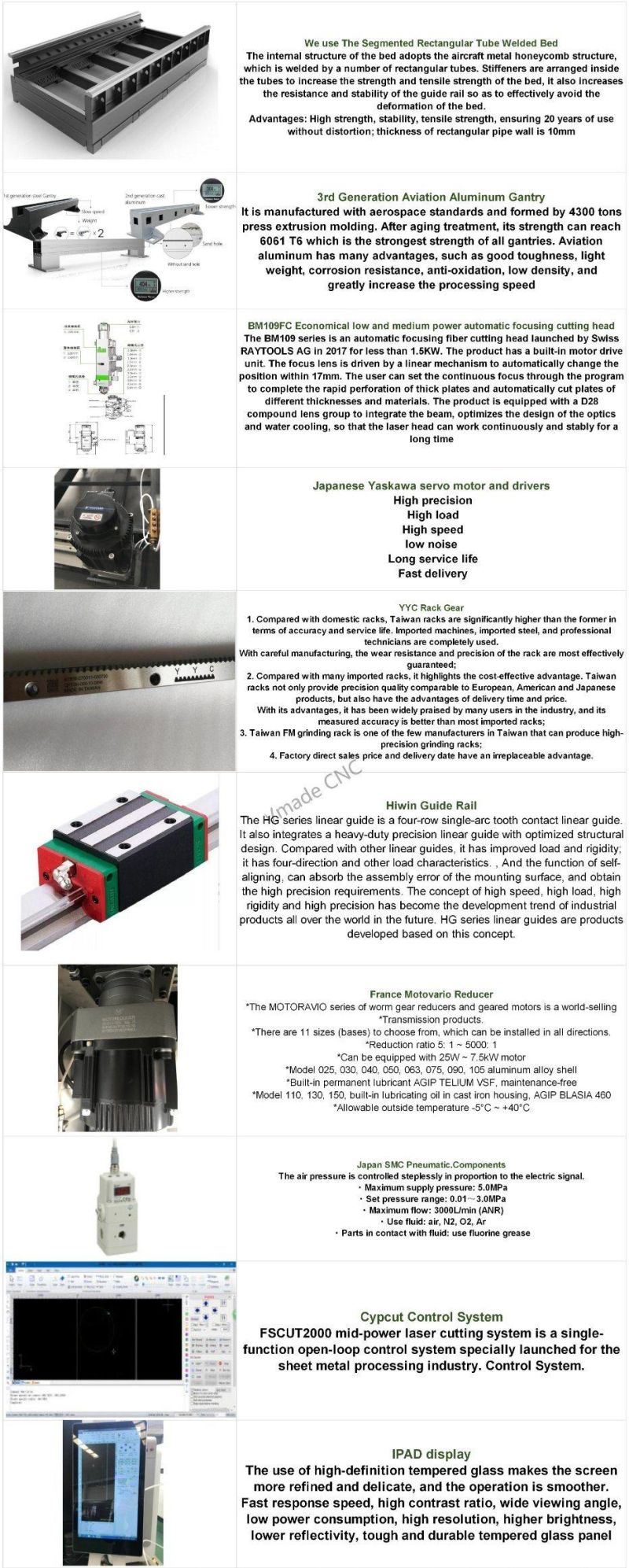 1000W 1500W 2000W 3000W 6m 8m 10m 12m Steel CNC Metal Tube Pipe Fiber Laser Cutting Machine