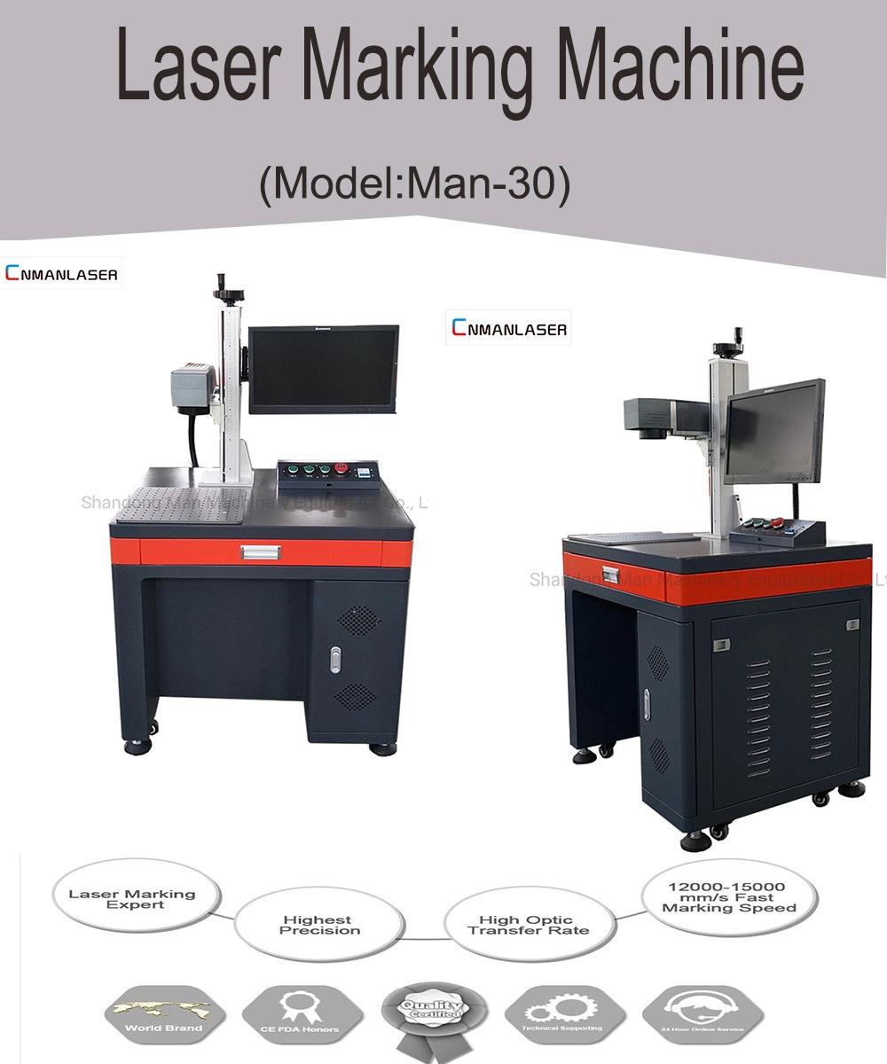 30W Fiber Laser Marking Machine with CCD Camera for Small Chips