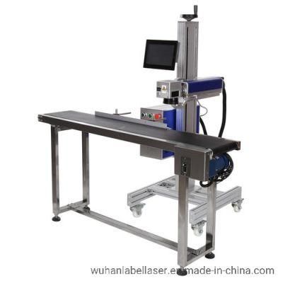 Fiber/CO2 Flying Laser Marking Machine with Conveyoe Belt