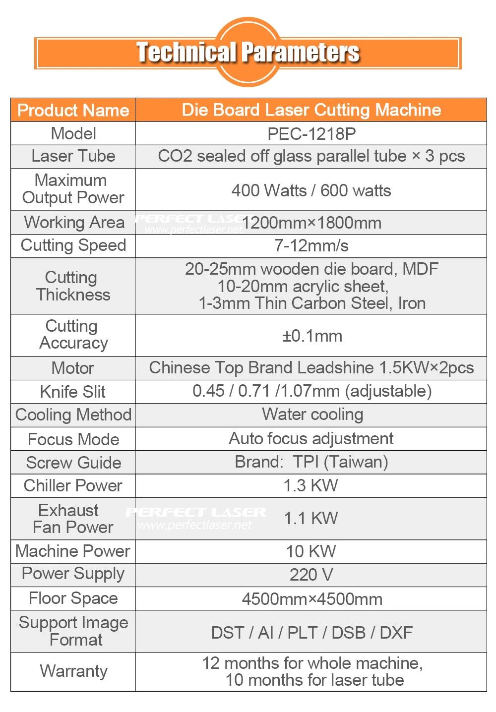 Pec-1218p 400W / 600W Plywood MDF Die Board Laser Cutting Machine