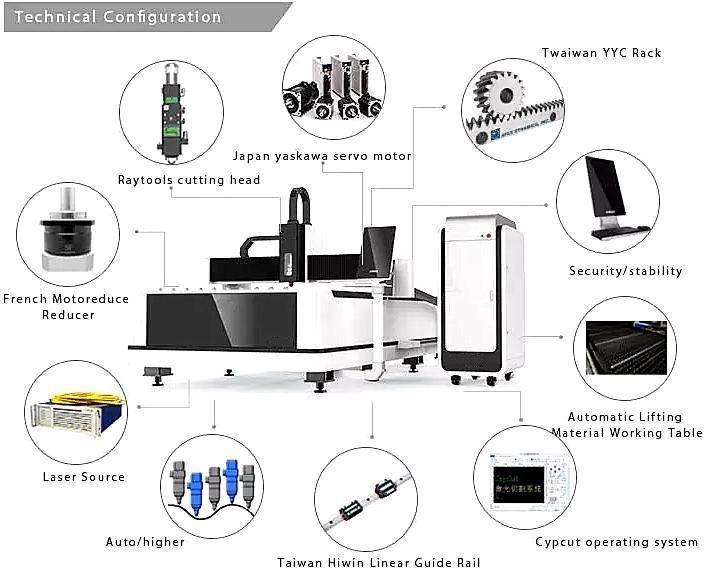 1000W 1500W 2000W Ca-1530 Fiber Laser Cutting Machine Fiber Laser Cutting Stainless Steel