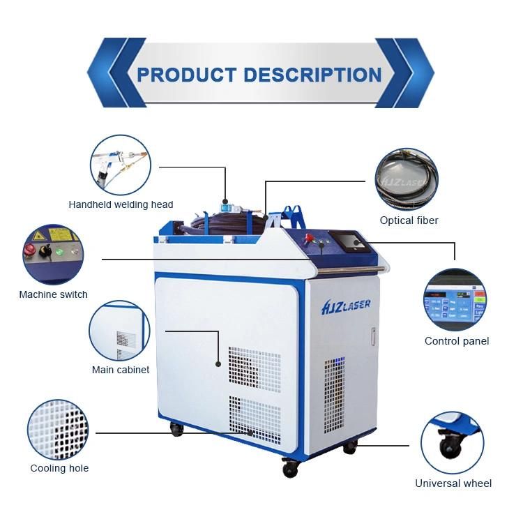 Hjz 1000W Handheld Fiber Laser Spot Welder for Aluminum Copper