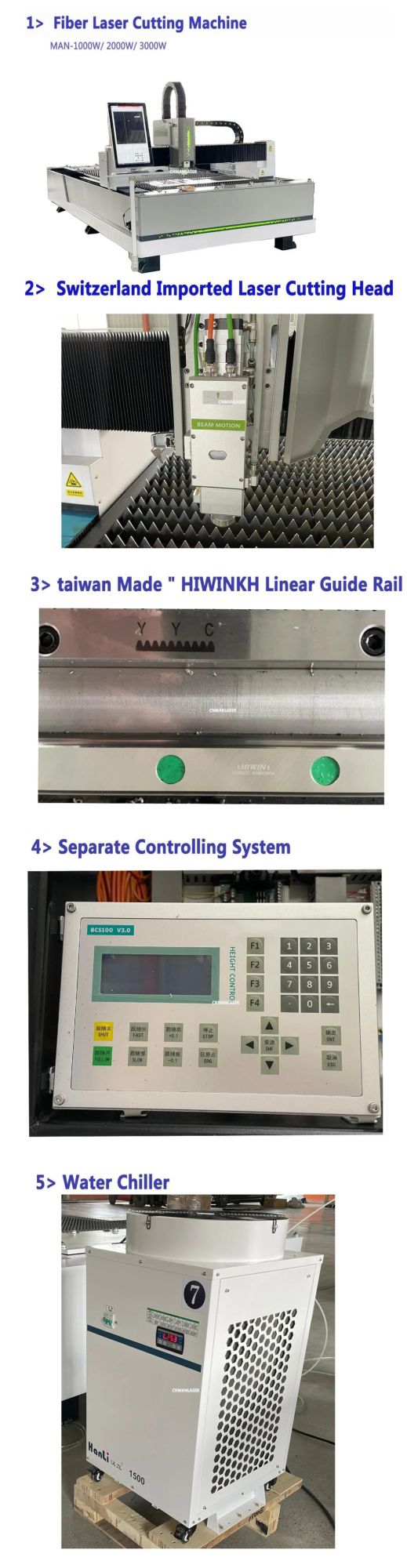 1000W Fiber Laser Metal Cutting Machine Price for Stainless Steel