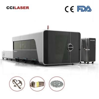 Cci Industry 3000*1500mm 1000W 1500W 2200W 3300W 4000W 6000W 8000W 12000W 25000W Fiber Laser Cutting Machine with Protection Cover