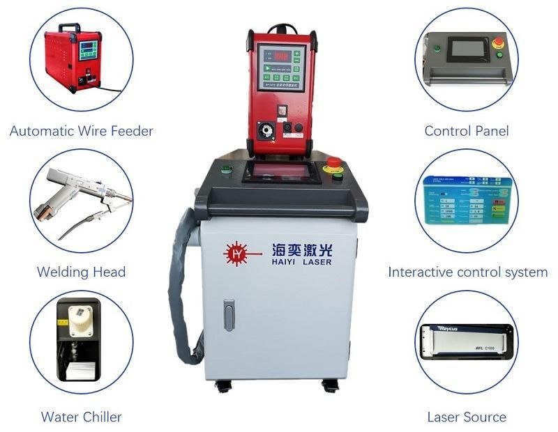 Haiyi Handheld Fiber Laser Welding Machine Factory Price Raycus 1000W for Metal Al Ss CS