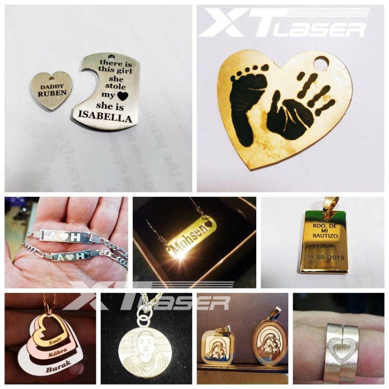 1mm Nameplate Jewelry Cutting Silver Gold Deep Engraving 50W Fiber Laser Cutting and Marking Machines