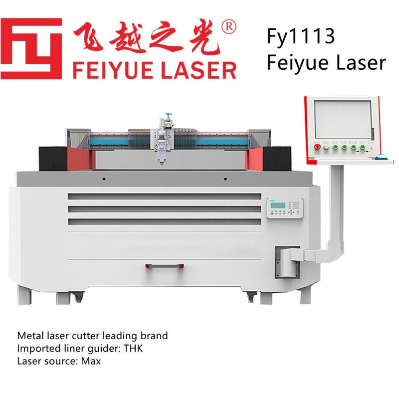 Fy1113 Feiyue Laser Stainless Steel Processing Aluminum Base Board Copper Sheet Ss CNC Precision Metal Fiber Laser Cutting Machine Big Cutting Range 1100*1300mm