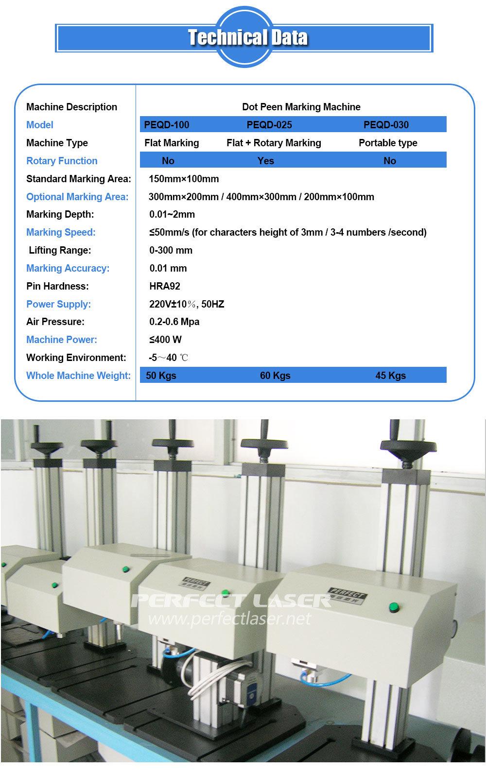 Rotary Pneumatic Marking Machine for Stainless Steel Copper Brass Aluminum