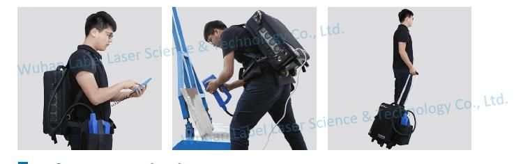 Hot Sale Backpack/Handheld 100W/200W Laser Cleaning Equipment for Auto Parts Remove Rust Oil Painting Removal