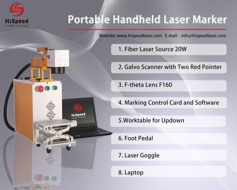 China Raycus Ipg Portable Desktop 20W Metal Plastic Small Fiber Laser Marking Machine