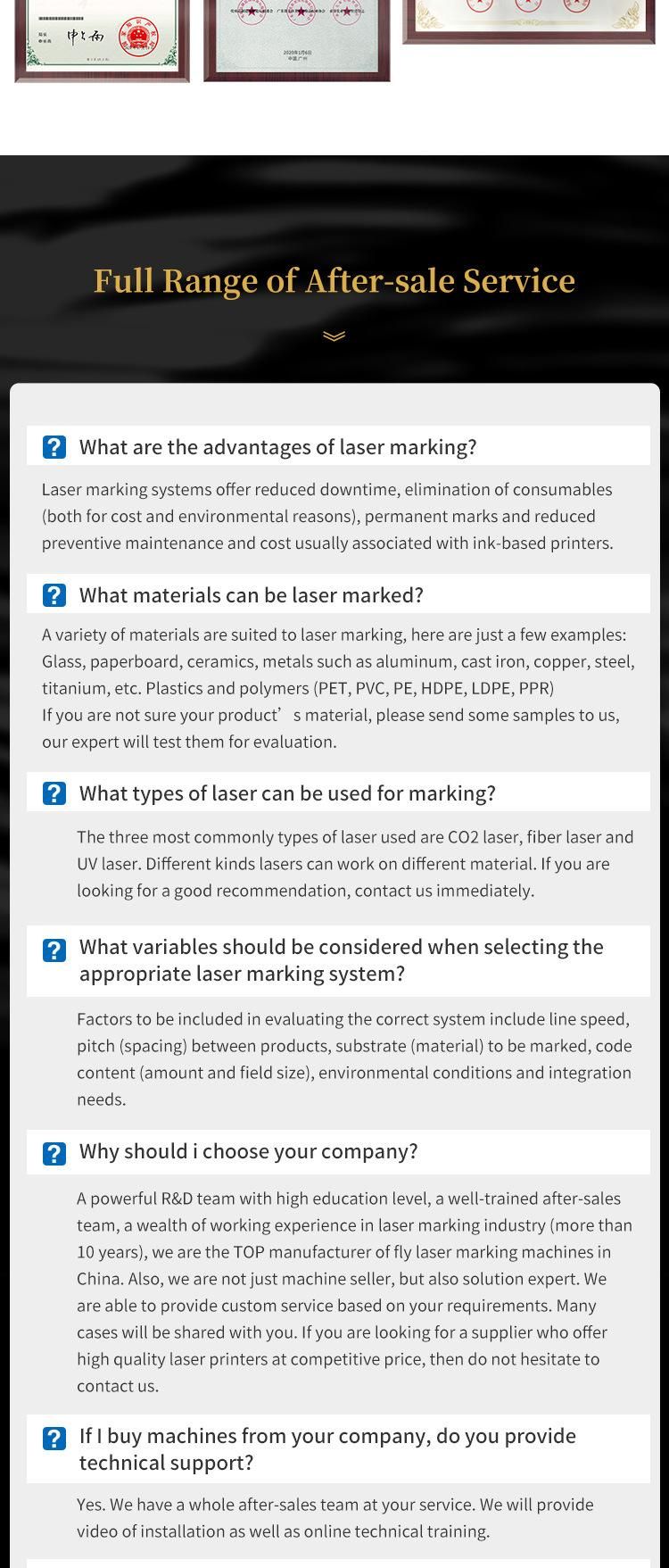 Cheap Laser Machine Manufacturer 2021 UV Laser/CO2 Laser/Fiber Laser; Food/Pharmaceutical