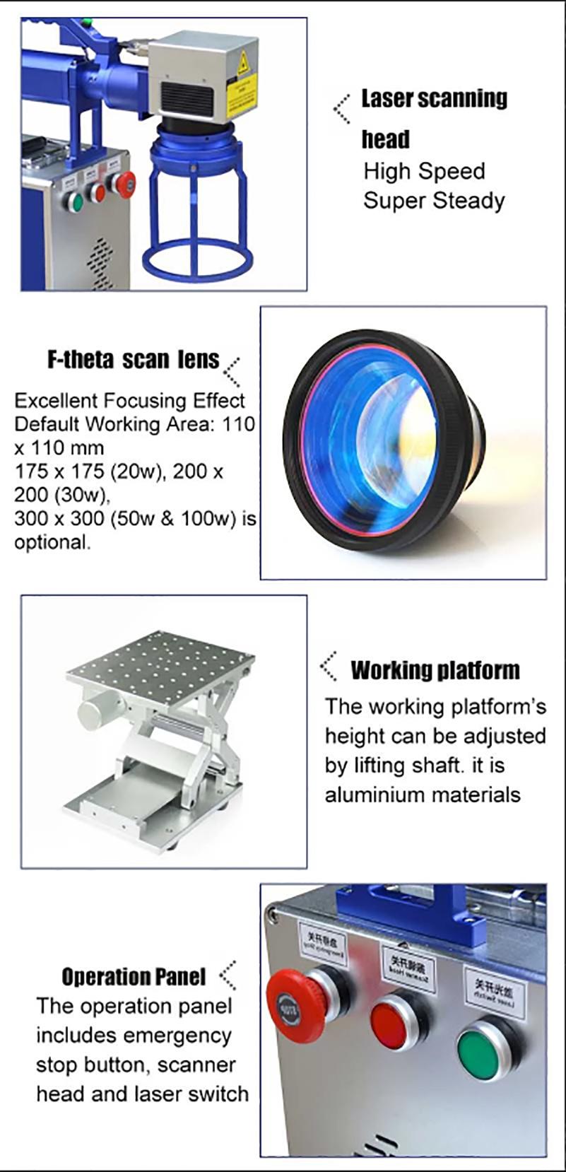 20W Metal Fiber Laser Marking Machine Laser Engraving Machine