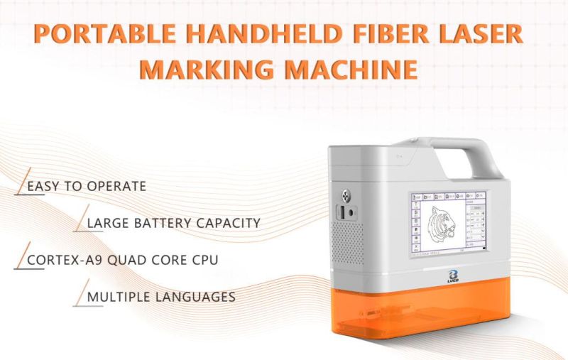 Handheld Fiber Laser Marking Machine 20W 30W 50W Portable All-in-One Fiber Laser Marking Machine for Metal Plastic Card Logo Printing Engraving Silver Gold