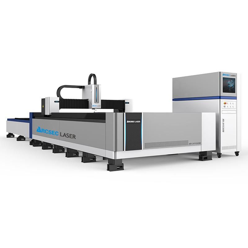 Metal Plate Round Square Tube Exchange Table Fiber Laser Cutting Machine for Steel Aluminum with Protective Cover 1500W