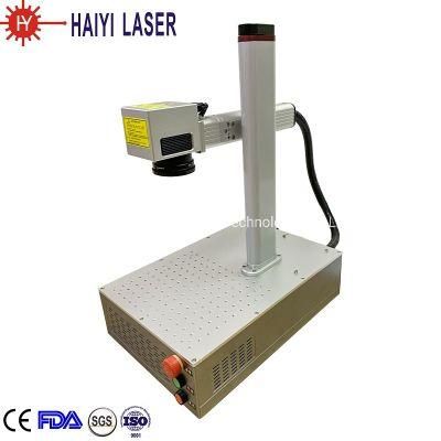 Portable Mini 30 Watt Fiber Laser Marking Machine Metal Nameplate Laser Marker