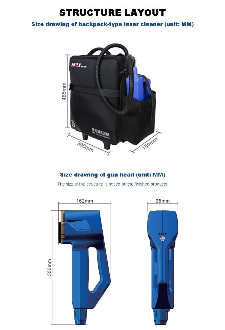 Backpack 50W/100W Light Mini Backpack Fiber Laser Cleaning Machine for Sale