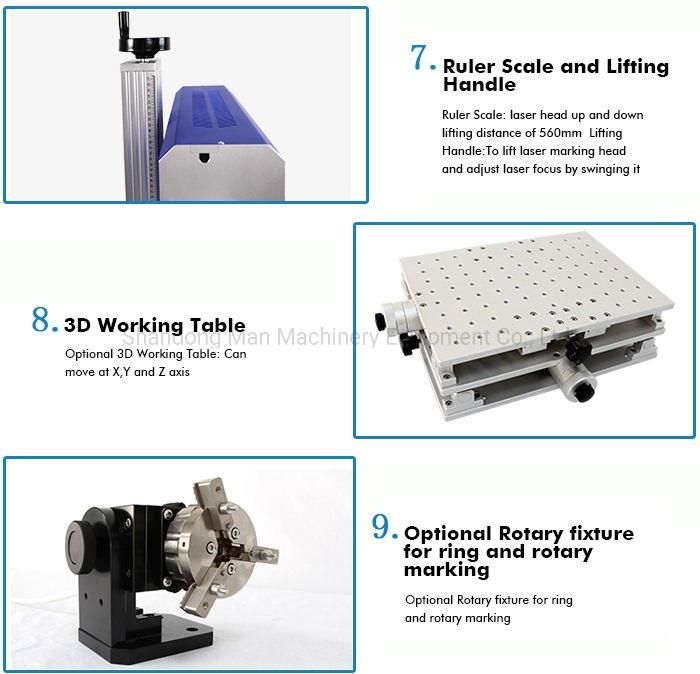 3D Ezcad Fly Fiber Laser Marking Machine for Jeans Wood and Metal