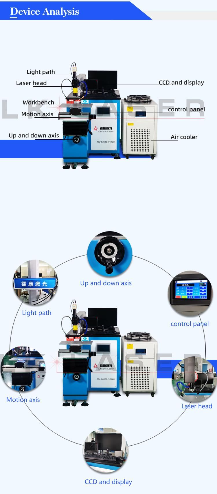 200W 400W YAG Laser Spot Welding Machine Automatic YAG Laser Welding Machine Automatic Arm Laser Weld Process Machine Mold Repair Spot Welder