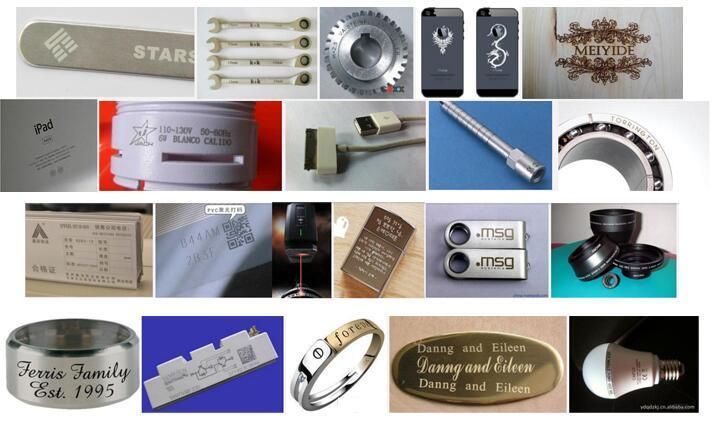 Leather Plastic Metal Fiber Laser Marking Machine / CNC Marker