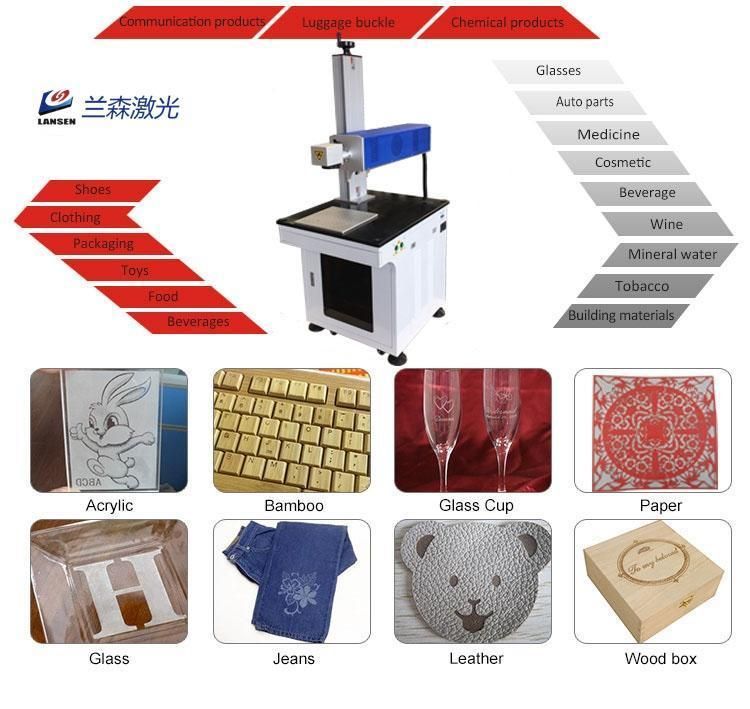 Desktop RF Tube CO2 Laser Marker Engraving Machine for Nonmetal
